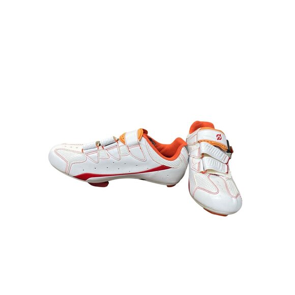 Peloton Womens Cycling Shoes Size 39/8 White & Orange Training Sneakers SKU 9214 - Picture 2 of 12